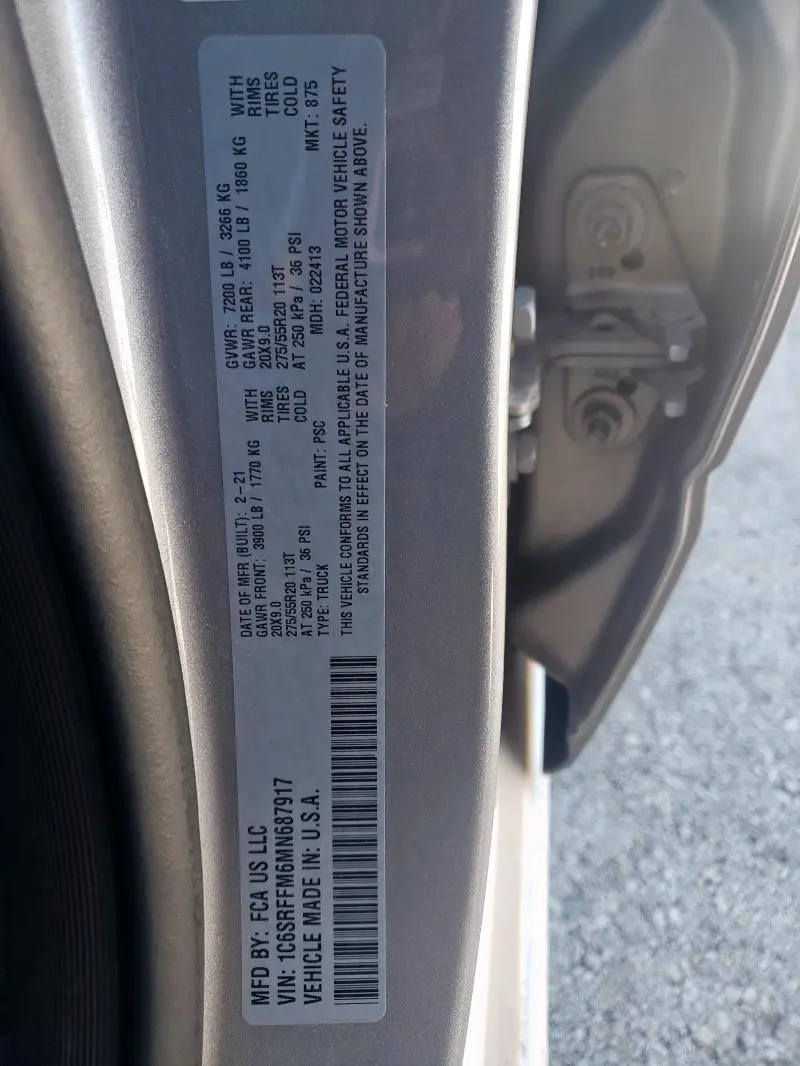 2021 RAM 1500 BIG HORN/LONE STAR  