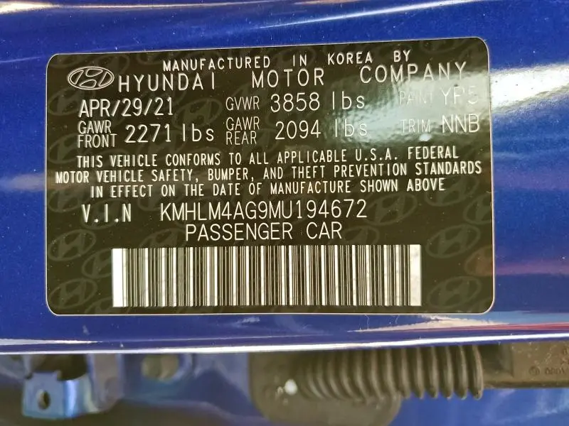 2021 HYUNDAI ELANTRA SEL  