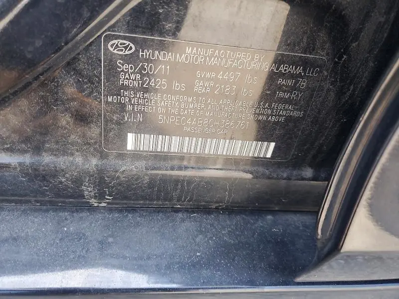 2012 HYUNDAI SONATA LIMITED 2.0T  