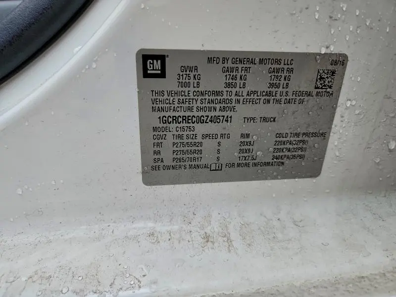 2016 CHEVROLET SILVERADO C1500 LT  