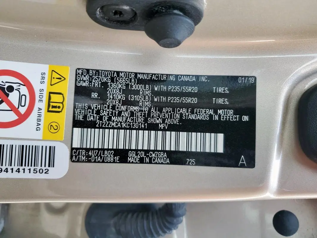 2019 LEXUS RX 350 BASE  