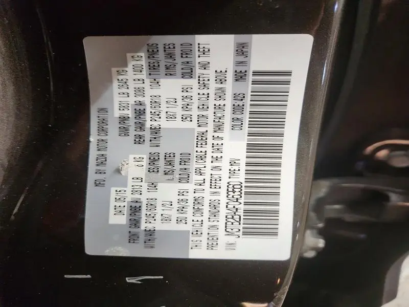 2015 MAZDA CX-9 SPORT  