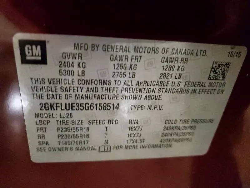 2016 GMC TERRAIN SLT  