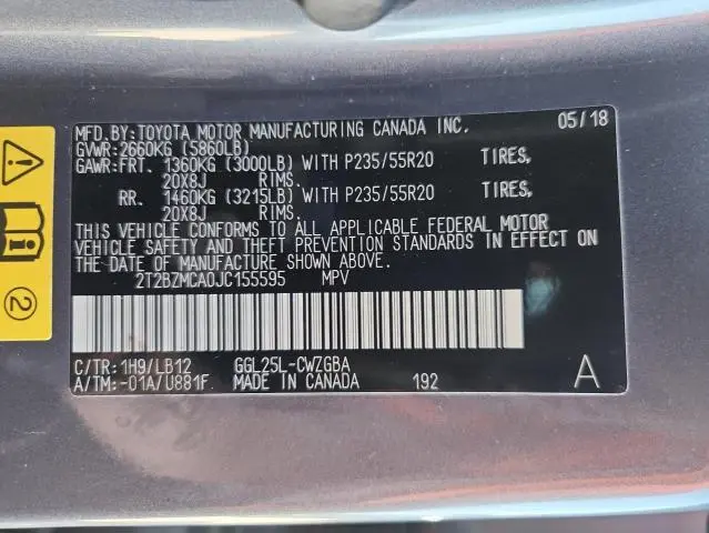 2018 LEXUS RX 350 BASE  