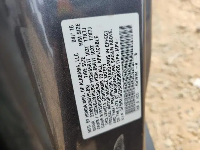 2016 HONDA ODYSSEY SE  