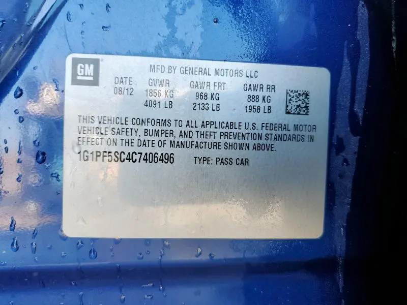 2012 CHEVROLET CRUZE LT