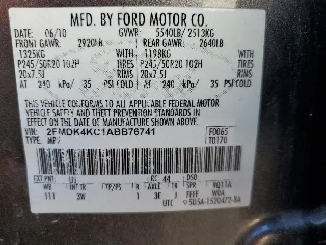 2010 FORD EDGE LIMITED  