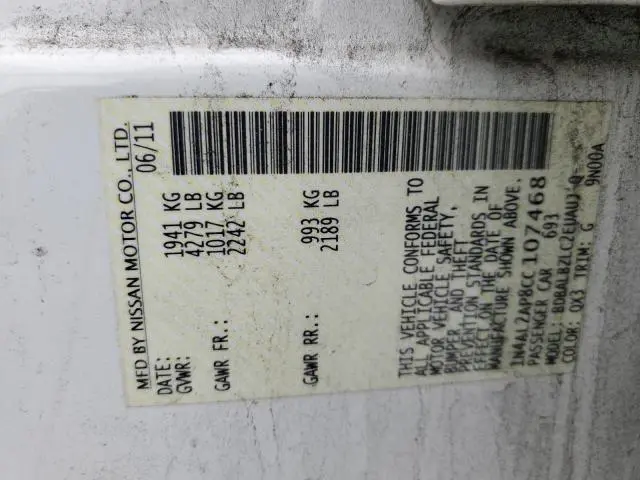2012 NISSAN ALTIMA BASE