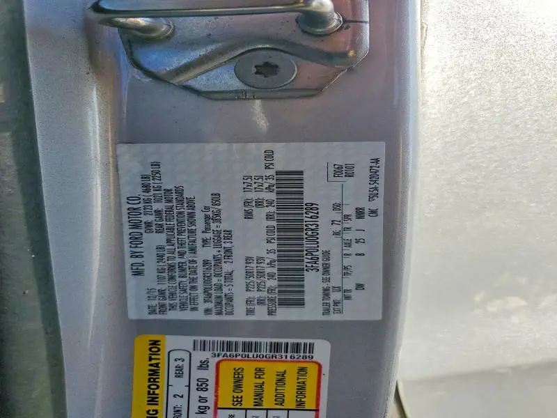 2016 FORD FUSION SE HYBRID  
