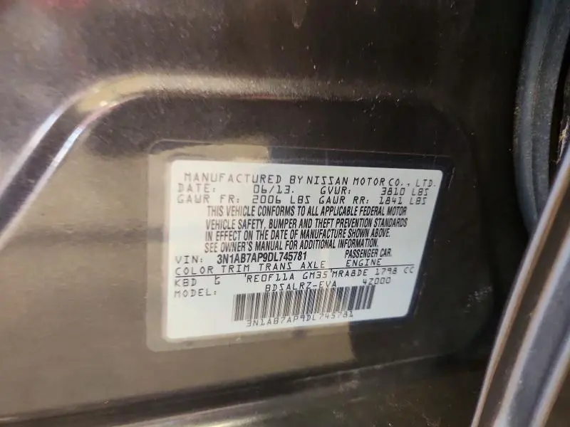 2013 NISSAN SENTRA S  
