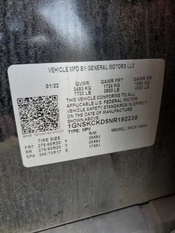 2022 CHEVROLET SUBURBAN K1500 LT  