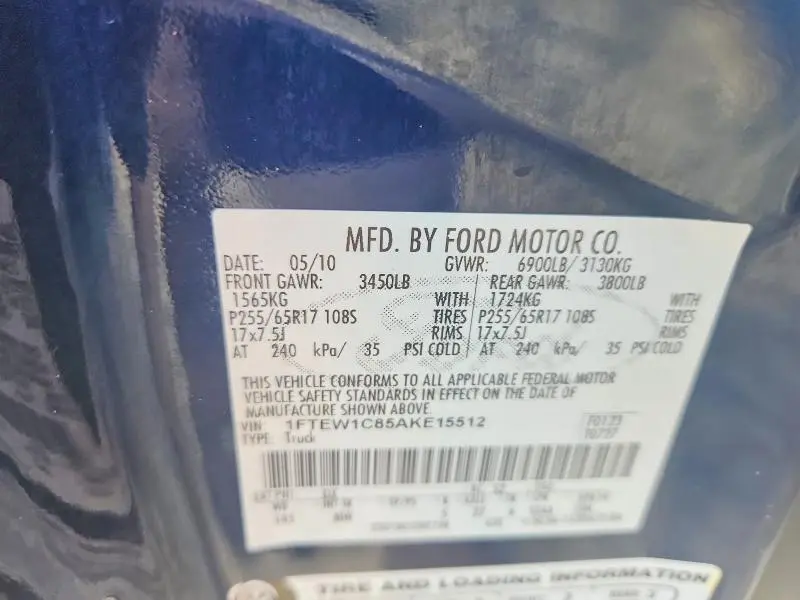 2010 FORD F150 SUPERCREW  
