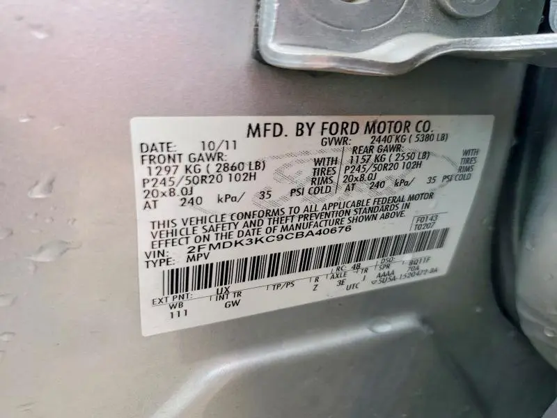2012 FORD EDGE LIMITED  