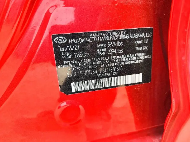 2020 HYUNDAI ELANTRA SEL  