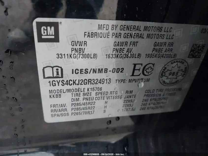 2016 CADILLAC ESCALADE PREMIUM COLLECTION