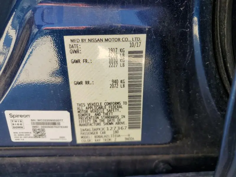 2018 NISSAN ALTIMA 2.5  