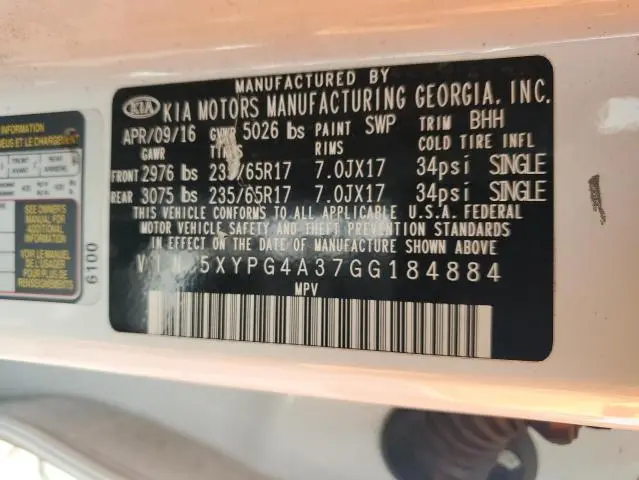 2016 KIA SORENTO LX  