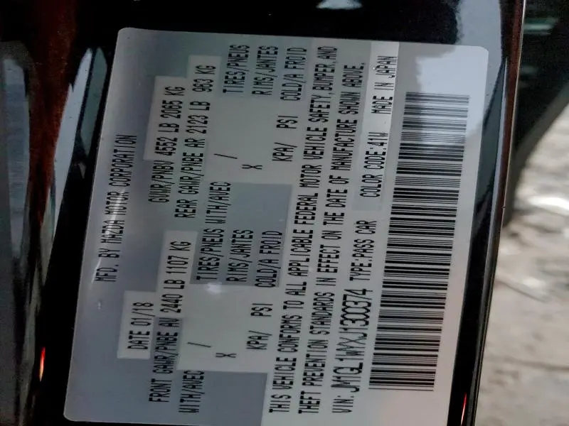 2018 MAZDA 6 GRAND TOURING RESERVE  