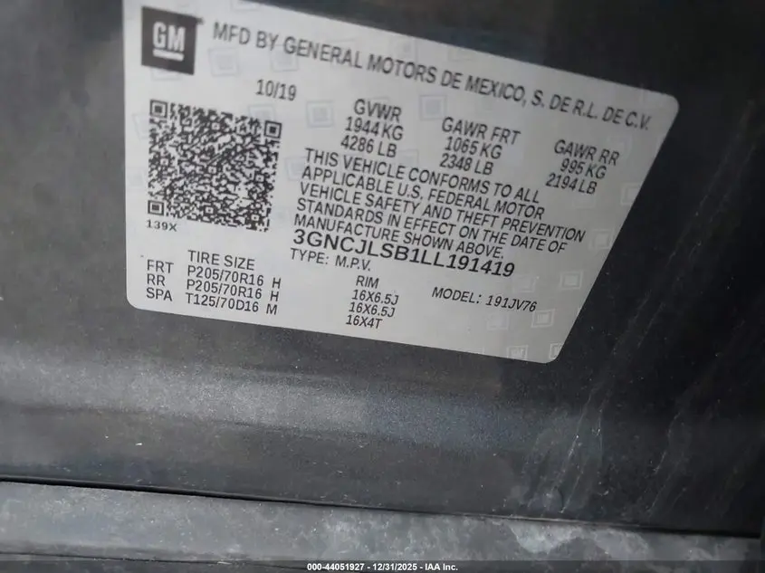 2020 CHEVROLET TRAX FWD LT