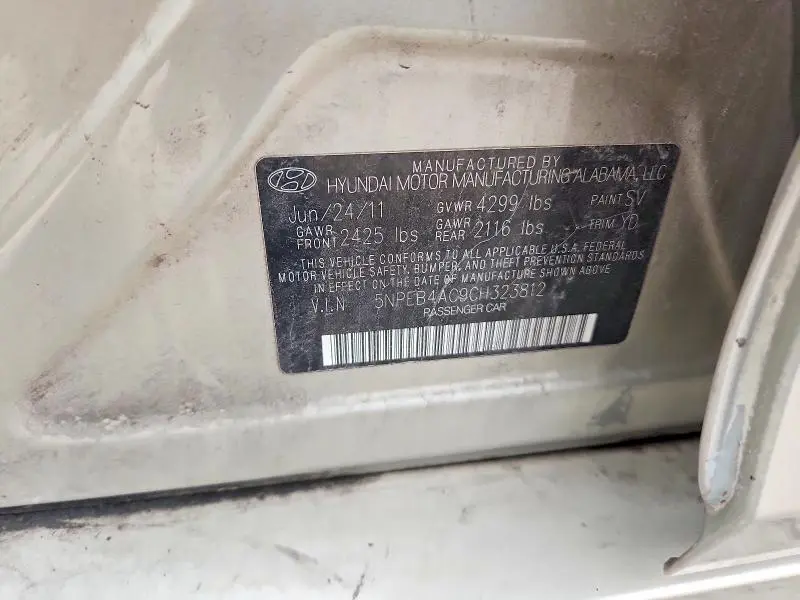 2012 HYUNDAI SONATA GLS  