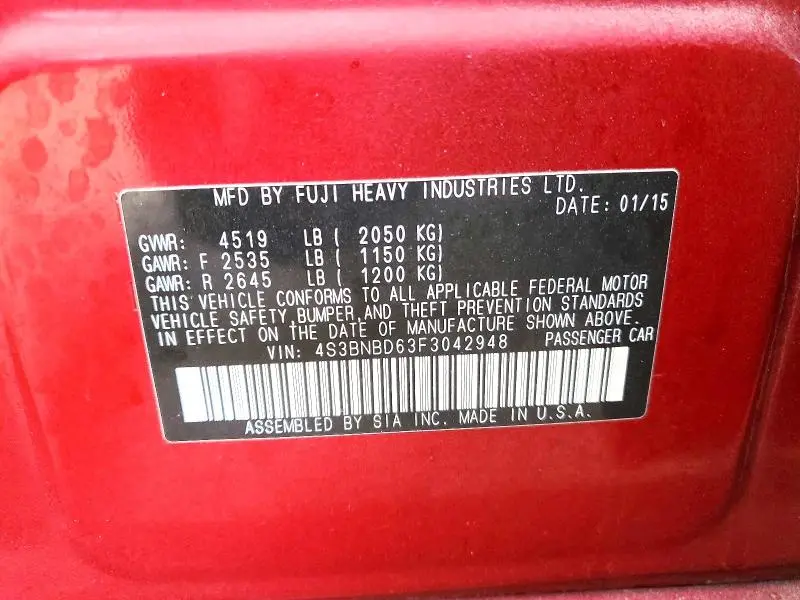 2015 SUBARU LEGACY 2.5I PREMIUM  