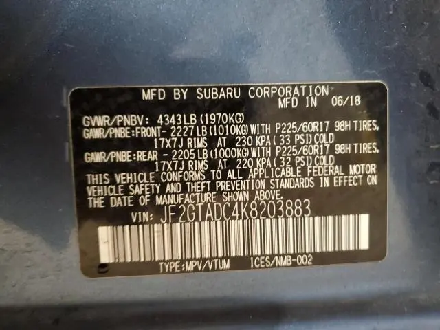 2019 SUBARU CROSSTREK PREMIUM  