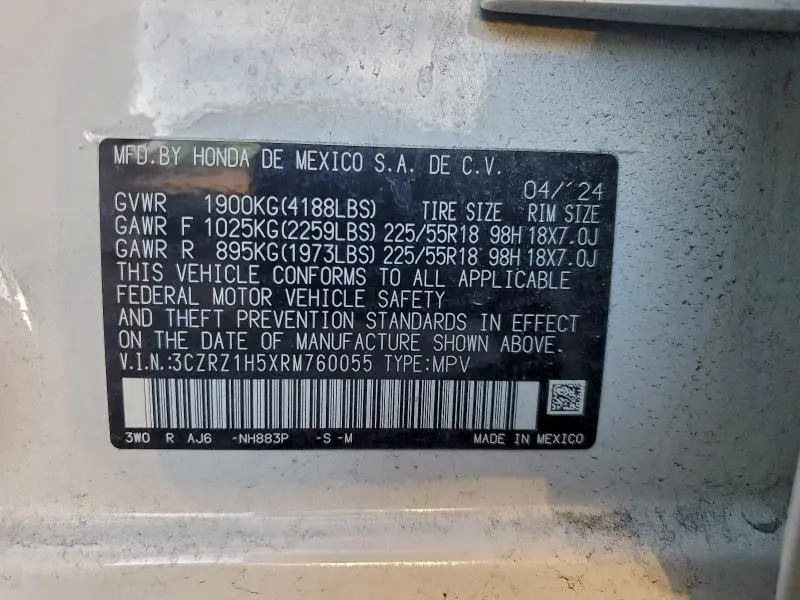 2024 HONDA HR-V SPORT  