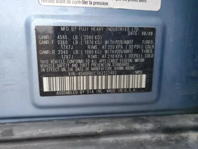 2010 SUBARU OUTBACK 2.5I PREMIUM