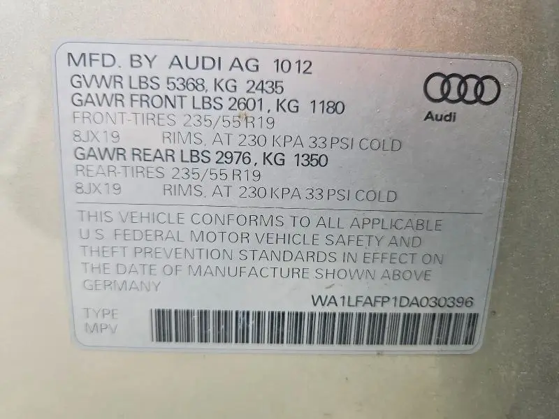 2013 AUDI Q5 PREMIUM PLUS  