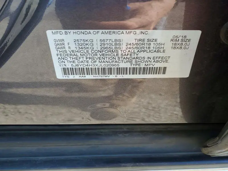2018 ACURA MDX   
