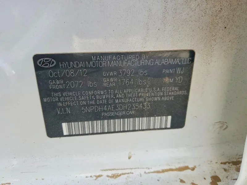 2013 HYUNDAI ELANTRA GLS  