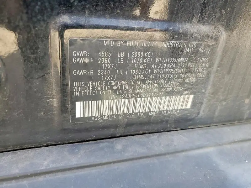 2013 SUBARU OUTBACK 2.5I LIMITED  
