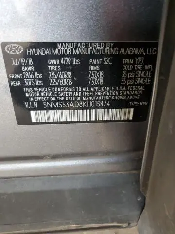 2019 HYUNDAI SANTA FE LIMITED  