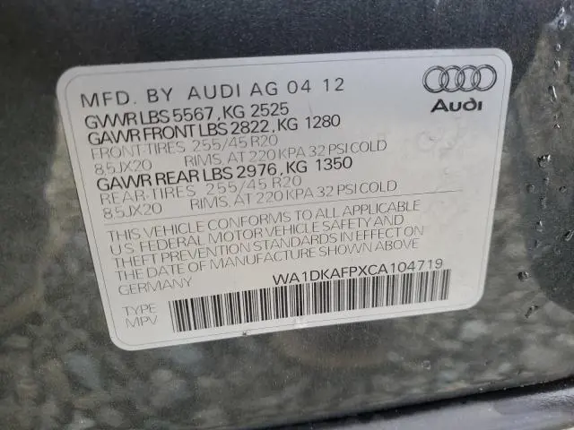 2012 AUDI Q5 PREMIUM PLUS