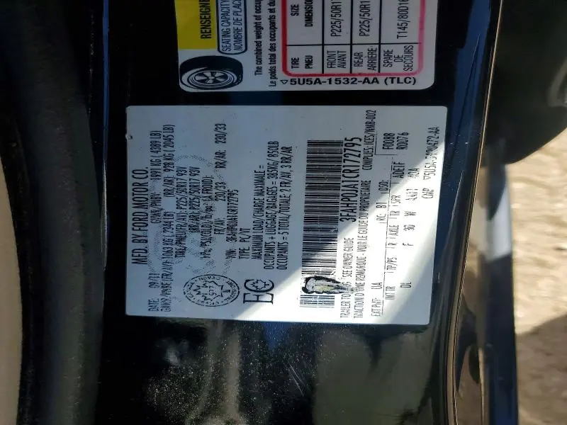 2012 FORD FUSION SEL  