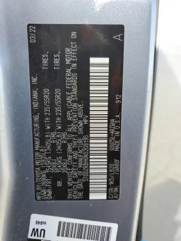 2022 TOYOTA HIGHLANDER LIMITED  