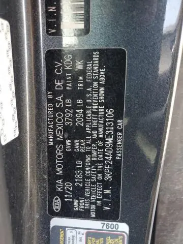 2021 KIA FORTE FE  