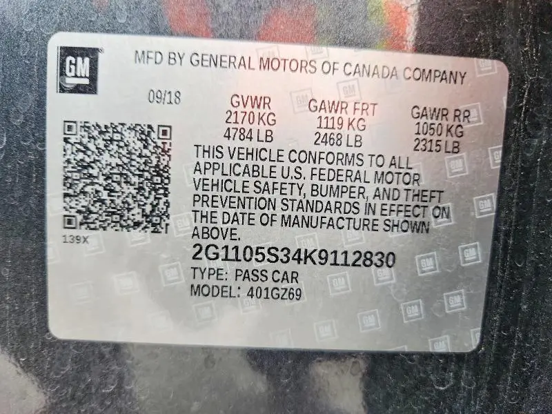 2019 CHEVROLET IMPALA PREMIER  