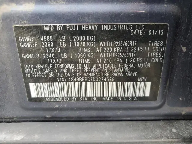 2013 SUBARU OUTBACK 2.5I LIMITED  