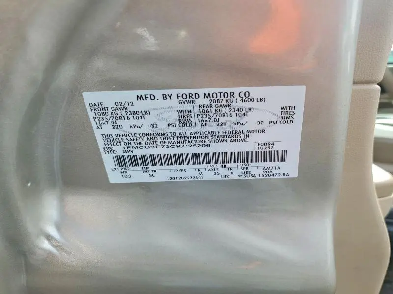 2012 FORD ESCAPE LIMITED  