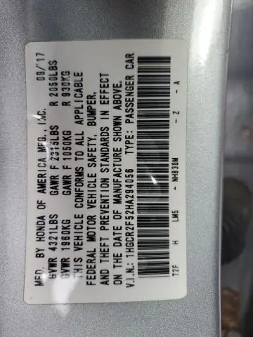 2017 HONDA ACCORD SPORT  