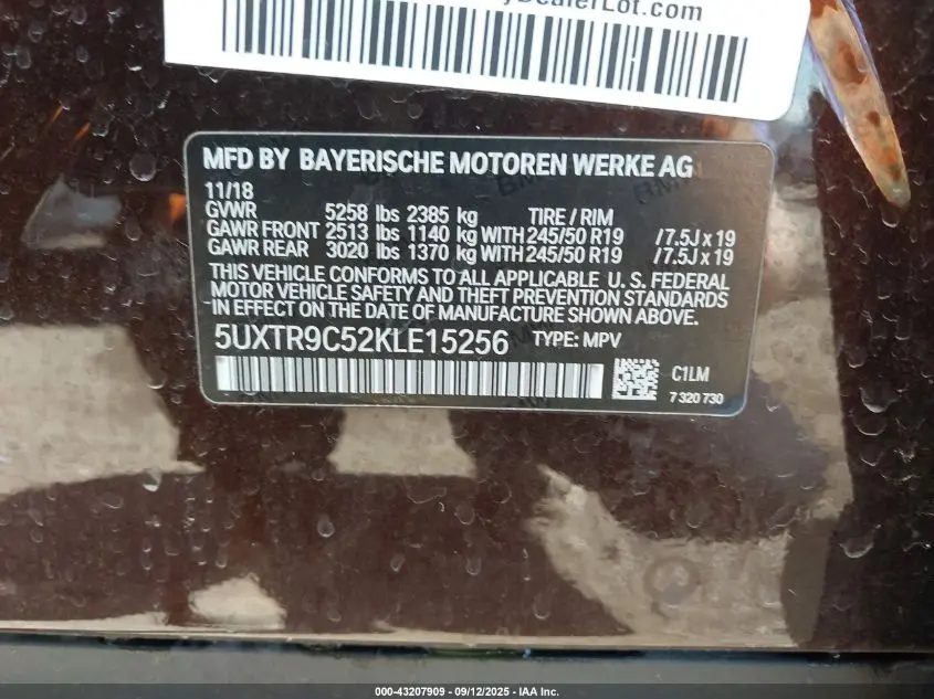 2019 BMW X3 XDRIVE30I