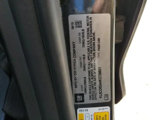 2019 CHEVROLET SPARK 1LT  