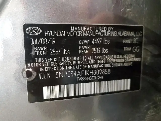 2019 HYUNDAI SONATA LIMITED  