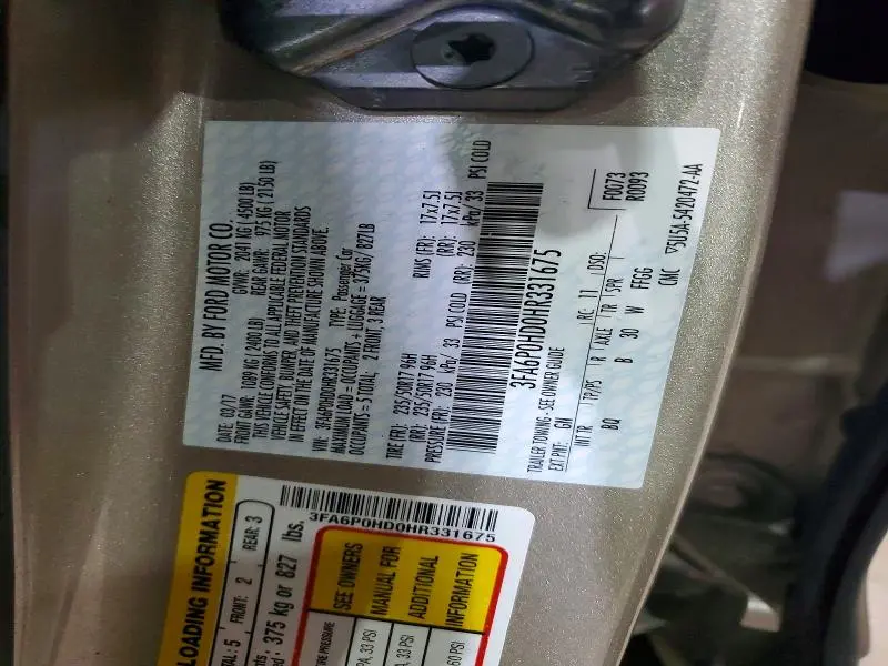 2017 FORD FUSION SE  