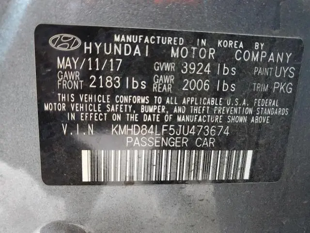 2018 HYUNDAI ELANTRA   