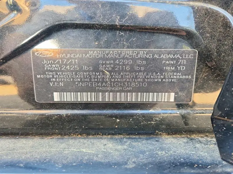 2012 HYUNDAI SONATA GLS  