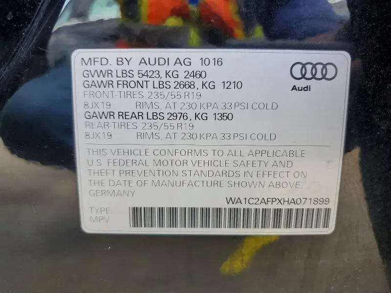 2017 AUDI Q5 PREMIUM  