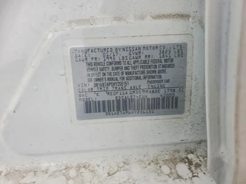 2017 NISSAN SENTRA SV  