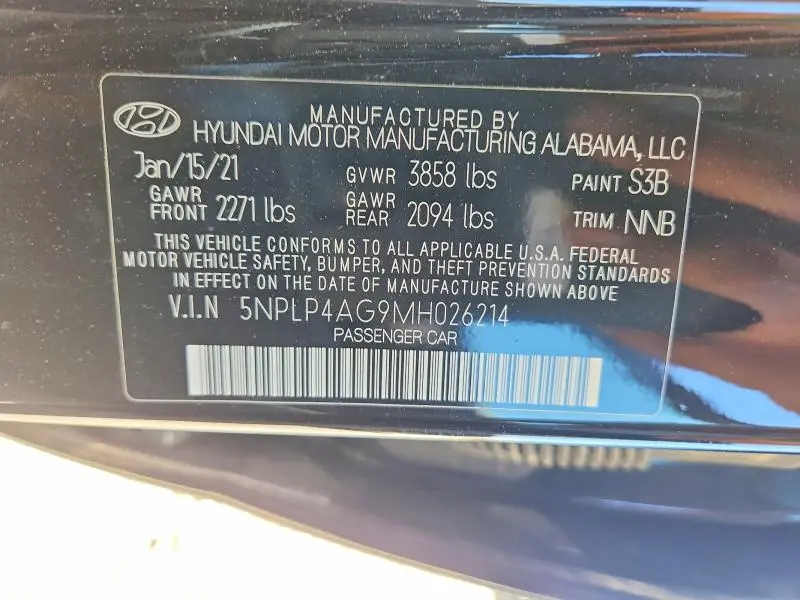 2021 HYUNDAI ELANTRA LIMITED  